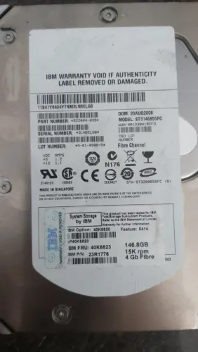 Lote 11x HD IBM 146GB Fibre Channel SCA-2 - No Estado / P/N 90Y8878