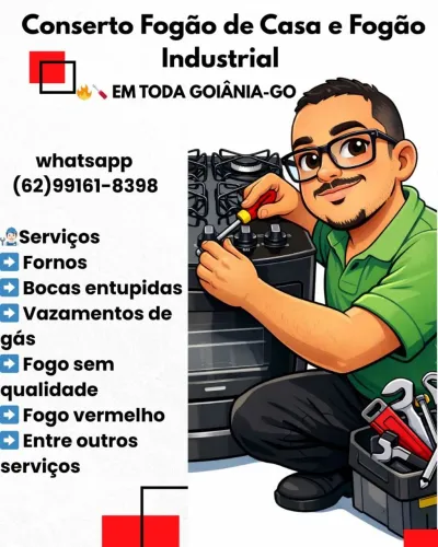 Conserto de fogão de casa e fogão industrial em toda Goiânia e região