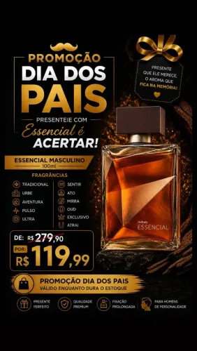 Perfume Essência e Kaiak masculino promoção dia dos pais