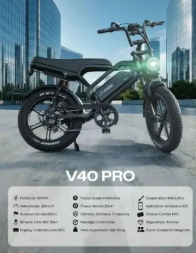 Bike eletrica INOW V40 PRO NFC LANÇAMENTO