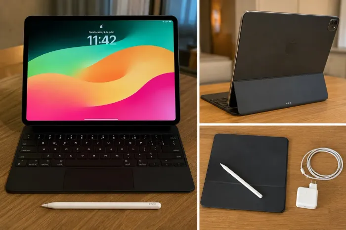 iPad Pro 12,9 M2 (6ª geração) 128GB - Magic Keyboard - Apple Pencil 2 - kit completo