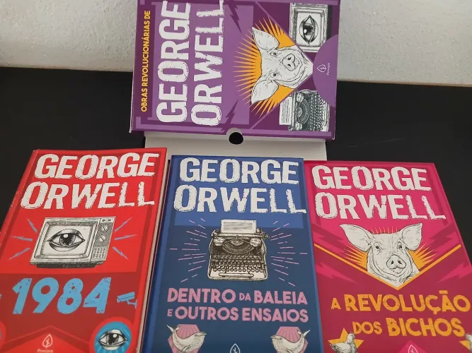 Box com 3 Livros: 1984, Dentro da Baleia e Outros Ensaios; A Revolução dos Bichos