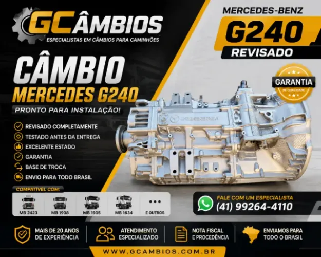  Caixa de Câmbio Mercedes G240 Revisado | MB 2423, 1938, 1634 | Garantia e Base de Troca