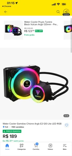 watercoolee gamdias 120mm usado bom