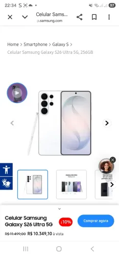 Samsung Galaxy S26 Ultra, 5G, 256GB - LACRADO NA CAIXA