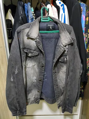 Jaqueta jeans grafite negro biotwo wolves