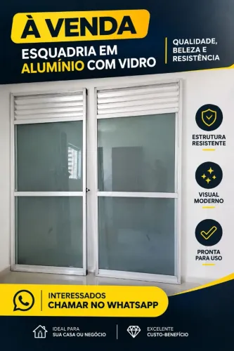 Porta em alumínio com vidro ( $550 )