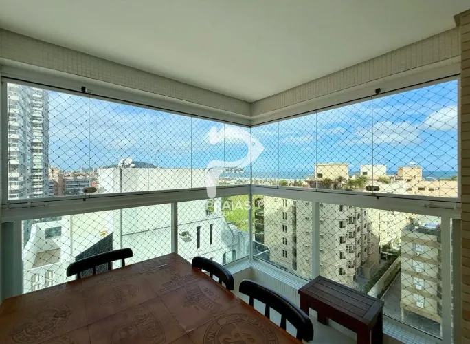 Apartamento com vista para o mar, 3 dormitórios, Enseada, Guarujá