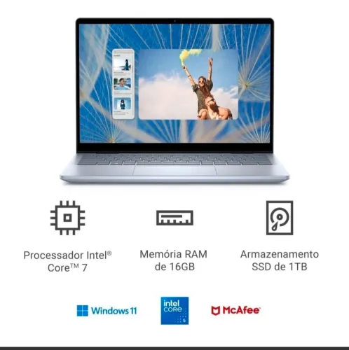 Notebook dell inspiron 14, M70M, core 7, 16G, 1 TB SSD