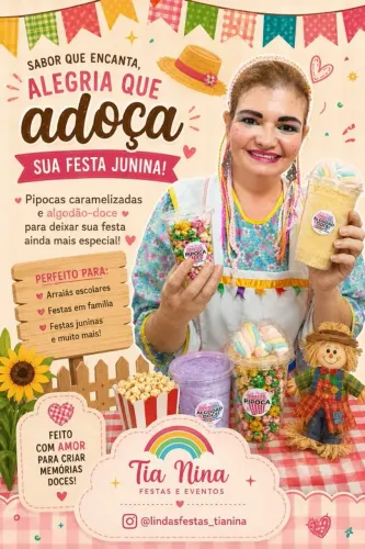 Barraquinha de pipoca e algodão doce 