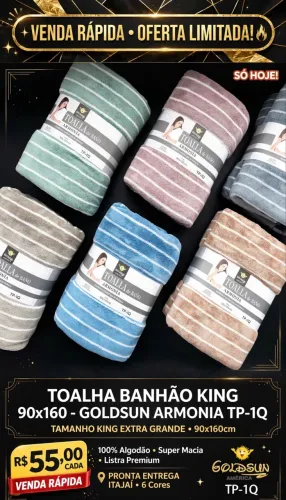 *TOALHA DE BANHO KING BUBBLE 90x160cm - SECAGEM RÁPIDA - GOLDEN AMERICA*