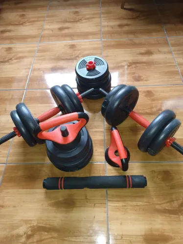 Peso Musculação Kit 6 Em 1 Até 20kg Halter Dumbel Ajustável Cor Preto Ahead Sports