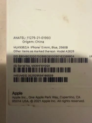 iPhone 13 Mini 256GB Azul sem detalhes