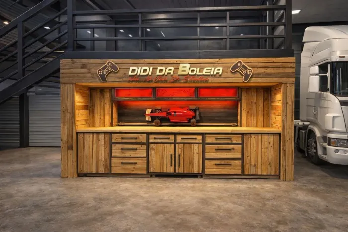 Bancada Profissional para Estética Automotiva - Rustic Soul (Sob Medida)