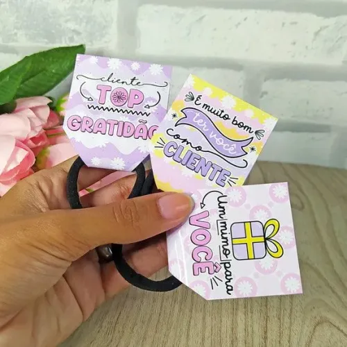 Mimo para cliente, pacote com 50 unid de tag com xuxinha para mimar seu cleinte
