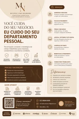 CONSULTORIA RH E DEPARTAMENTO PESSOAL PARA CONDOMÍNIOS E EMPRESAS