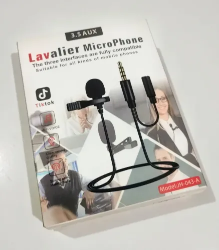 Microfone de Lapela p/ Celular plug P3 Profissional 