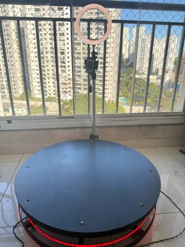 Plataforma 360 Photo Booth Completa c/ Ring Light e LED RGB ? Pouco Uso