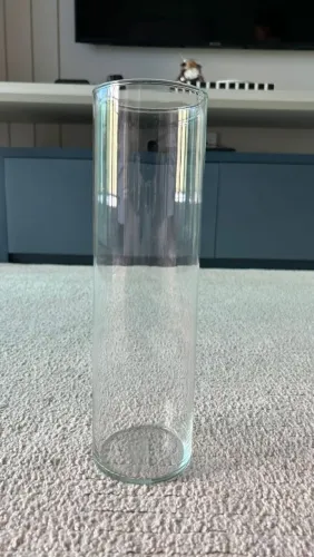 Vaso de Vidro Cilíndrico Premium - 31cm (Vidro Espesso 3mm)