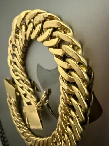 Pulseira Groumet de ouro 34.74g 18k procedência garantia eterna