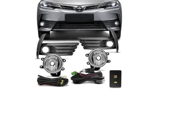 Kit Farol Milha Neblina Moldura Grafite Corolla 2018 2019 