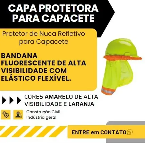 Capa Protetora de Nuca Refletiva para Capacete