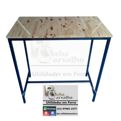 Mesa Alta Bistrô Industrial 90X45X90. Metalon 20x20. Sob Encomenda. Veja DESCONTO À VISTA.