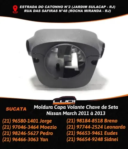 Moldura Capa Volante Chave de Seta Nissan March 2011 à 2013