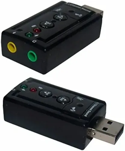 Adaptador De Placa De Som 7.1 Canais USB 2.0 Para PC E Notebook
