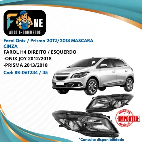 Farol Onix Prisma Lt Ltz Joy 2013 2014 A 2019 Máscara Negra