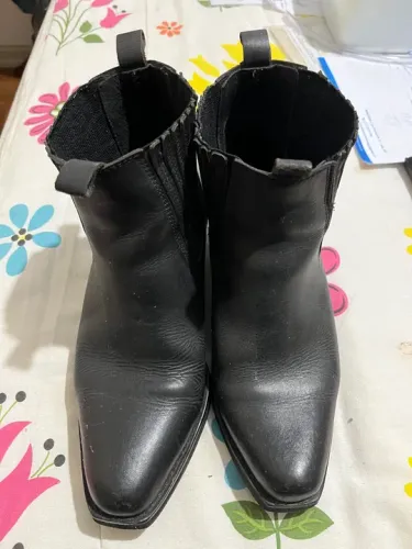 Bota de Couro Masculina Preta Cowboy Sertanejo