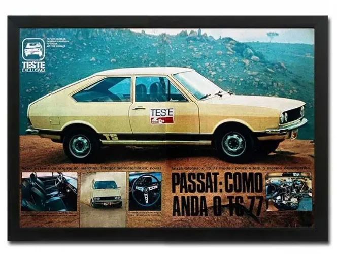 VW Passat TS 1977 ou 1979 - Quadro decorativo com matéria original de revista