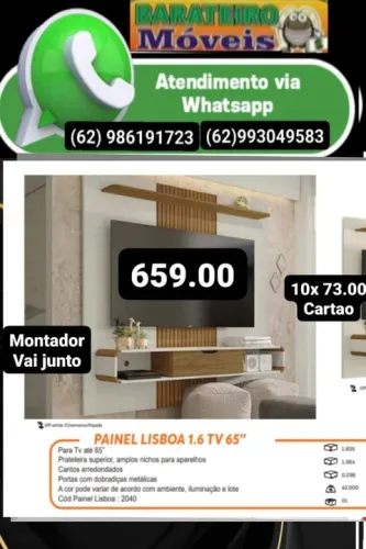 Painel para TV 65" Lisboa 1.6 - Novo