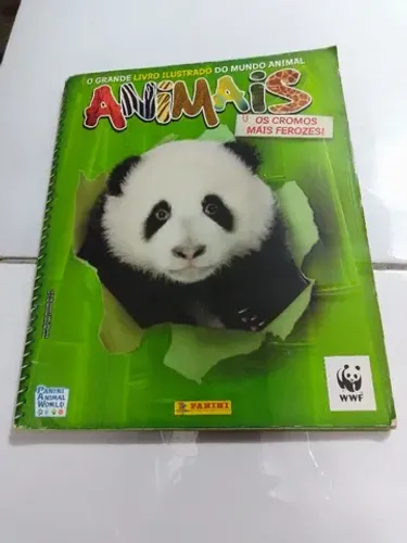 Álbum de figurinhas ANIMAIS com 500 figurinhas colada nele 