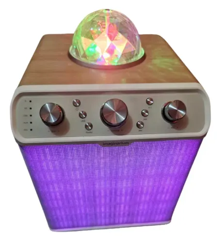 Karaoke Portatil 2 Mic Alto E Bom Tom Cor Marrom-claro