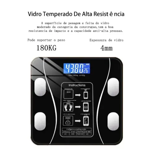 Balança Digital Bioimpedância Corporal 180kg App Celular 