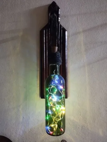 Luminária Retro de Parede Decorativa com fio de fada com bateria 