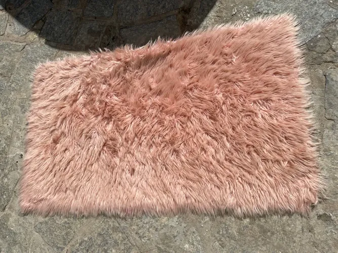 Tapete Pelúcia Rosa Claro