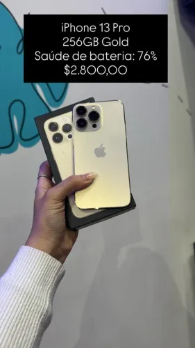 iPhone 13 Pro / 256GB Gold / Saúde de bateria: 76% / Original / $2.800,00