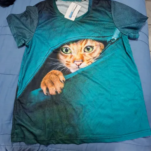 Camiseta Gato Zipper - Estilo e Conforto