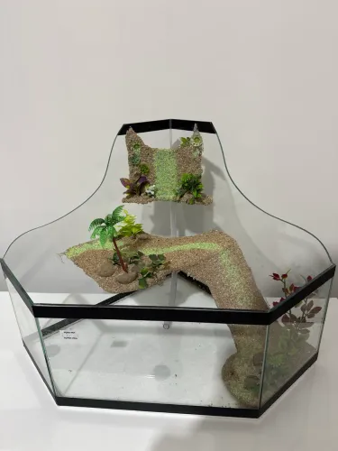 Aquaterrario terrário modelo fonte de água decorada cascata 