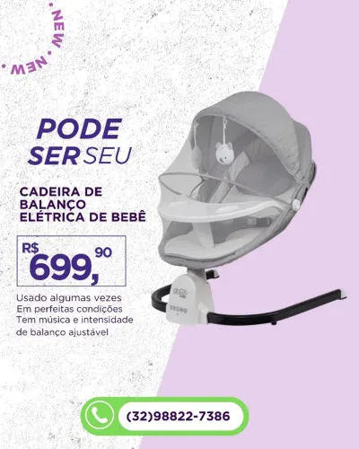 CADEIRA DE BALANÇO ELÉTRICA DE BEBÊ