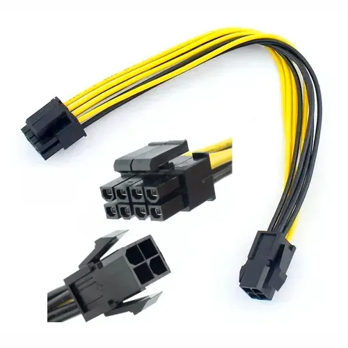 Cabo Adaptador Conversor 4 p/ 8 Pinos 20cm Fonte Atx Cpu Processador
