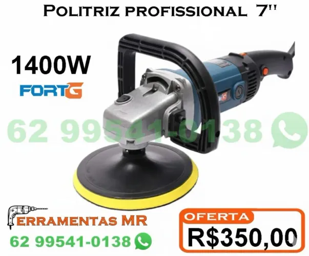 Politriz profissional 7" 1400W com 6 velocidades