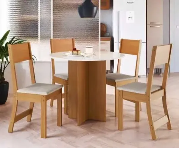 Mesa de Jantar Alice Redonda C/4 Cadeiras (FAZEMOS ENTREGAS DF E ENTORNO )