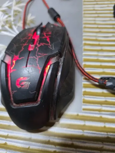 Mouse Gamer USB 3200DPI SPIDER 2 OM-705 PretoVermelho