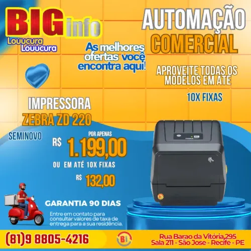 Impressora Termica de Código de Barras Zebra ZD220 Nova GC420t