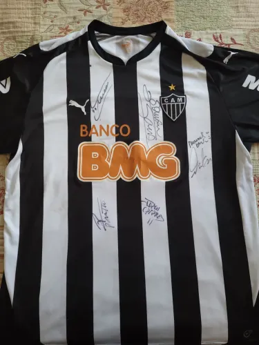 Camisa Oficial Galo Atlético-MG #10 Ronaldinho 2014 autografada
