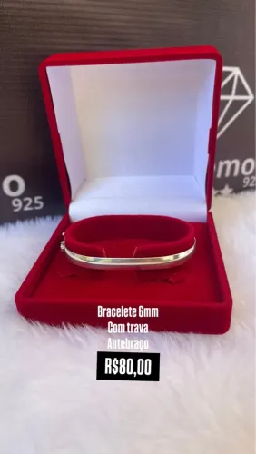 Pulseira 6mm com trava para antebraço Prata 925 acompanha certificado de garantia