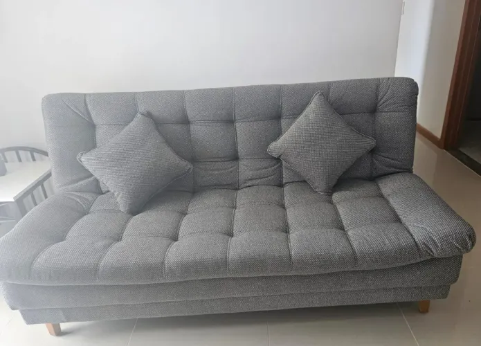 Sofá cama com 2 almofadas